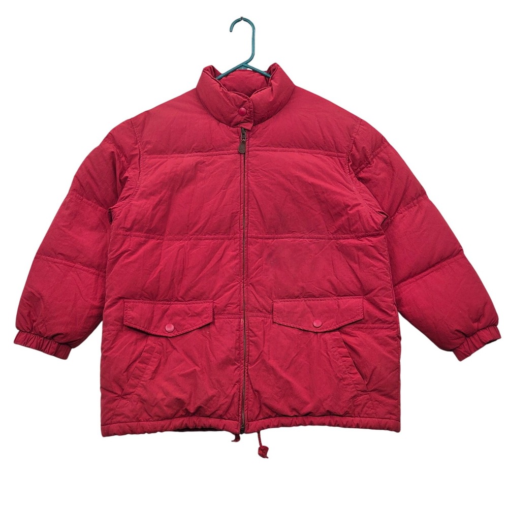 Vintage Y2K Eddie‎ Bauer Goose Down Puffer Jacket Red Full Zip Coat Mens 2XL